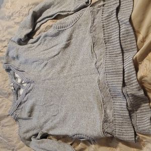 Gray sweater lace details